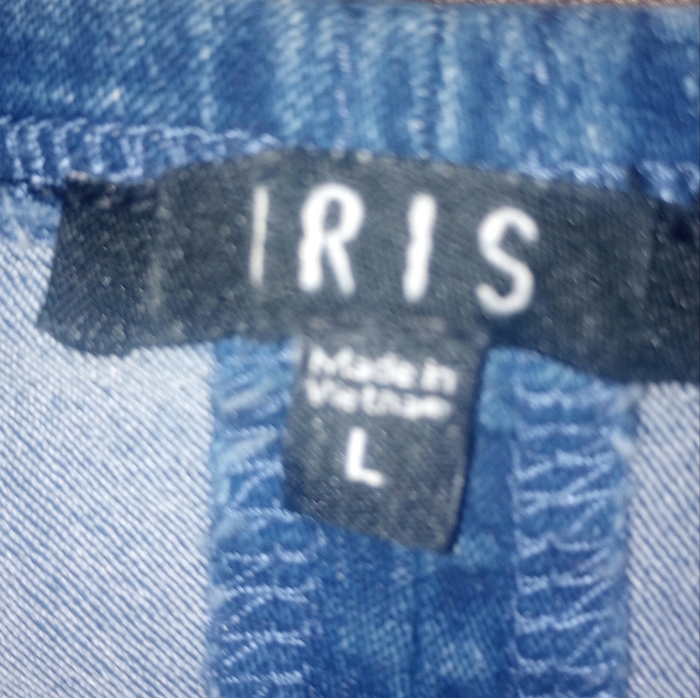 Iris Basic Denim Mini Dress Front Zip Stretch Pad… - image 8